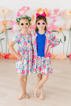 Wildflower Wishes Short Sleeve Pocket Twirl Dress - Blissfully Lavender BoutiqueMila & Rose ®