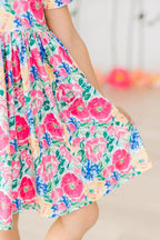 Wildflower Wishes Short Sleeve Pocket Twirl Dress - Blissfully Lavender BoutiqueMila & Rose ®