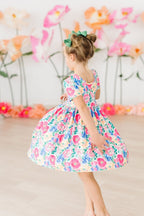 Wildflower Wishes Short Sleeve Pocket Twirl Dress - Blissfully Lavender BoutiqueMila & Rose ®