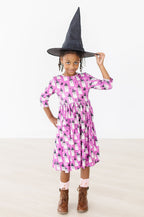 Witches Boo 3/4 Sleeve Pocket Twirl Dress - Blissfully Lavender BoutiqueMila & Rose ®