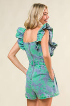 Women’s Denim Ruffle Romper - Blissfully Lavender BoutiqueFlying Tomato