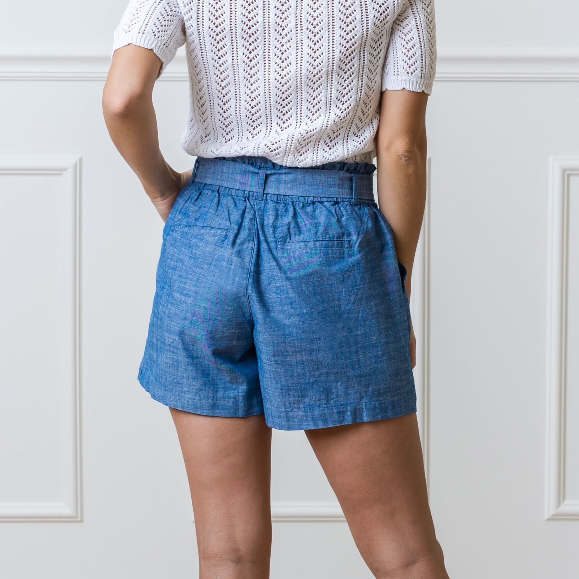 Women’s Organic Cotton Chambray Paperbag Shorts - Blissfully Lavender BoutiqueHope & Henry