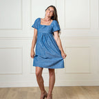 Women's Organic Ruched Chambray Dress - Blissfully Lavender BoutiqueHope & Henry