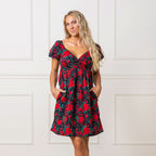 Women's Puff Sleeve Crossover Dress - Blissfully Lavender BoutiqueHope & Henry