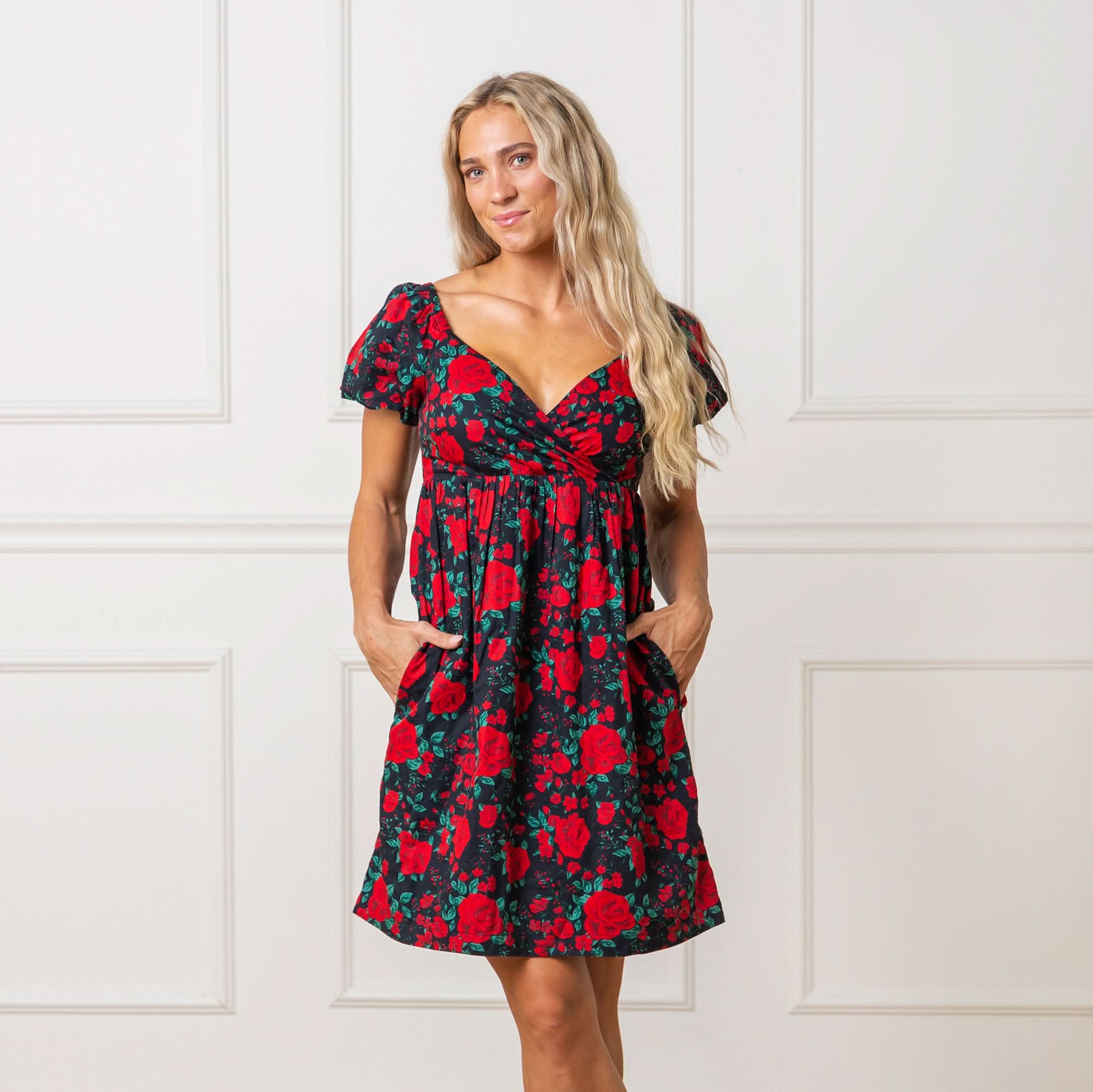 Women's Puff Sleeve Crossover Dress - Blissfully Lavender BoutiqueHope & Henry