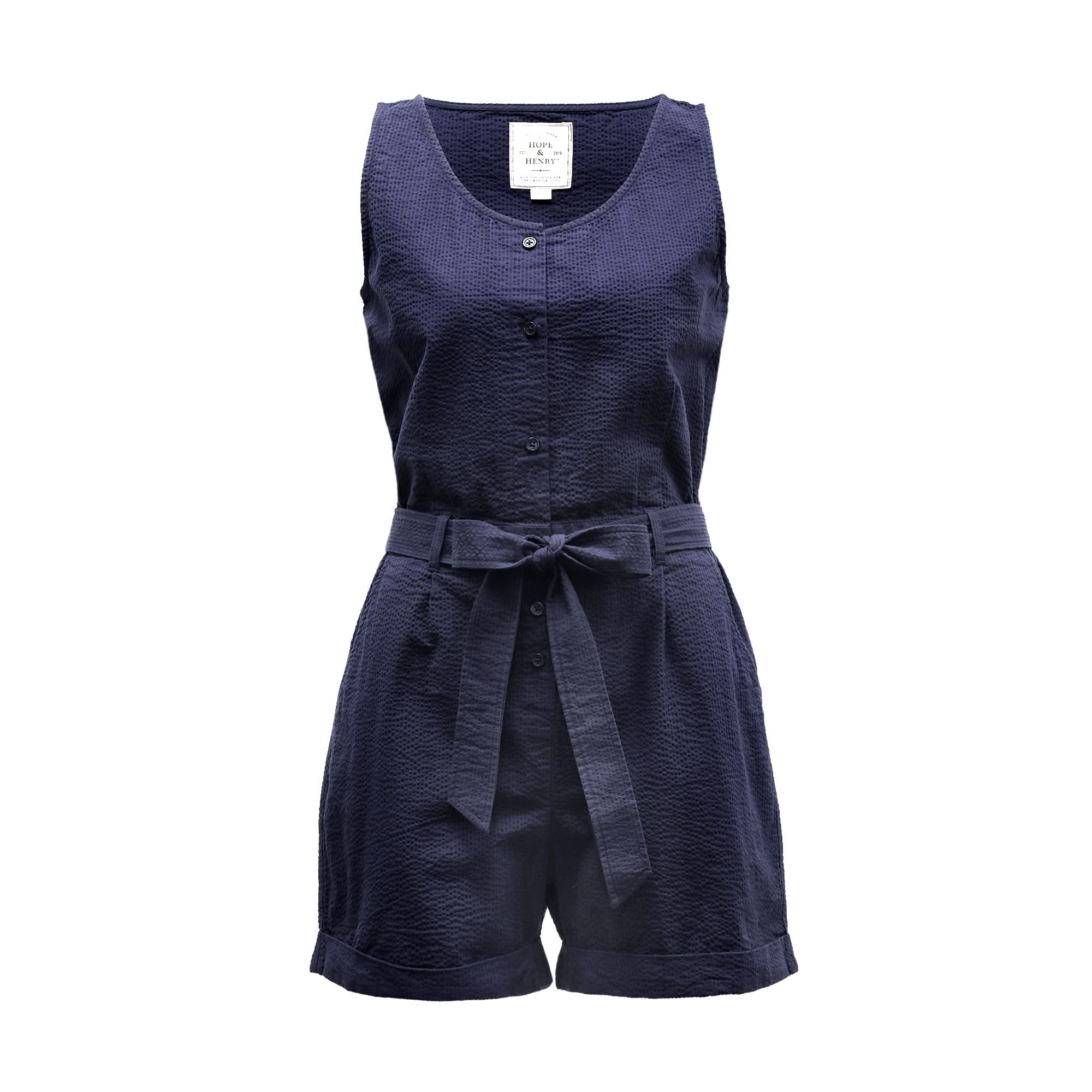 Women's Seersucker Organic Romper - Blissfully Lavender BoutiqueHope & Henry