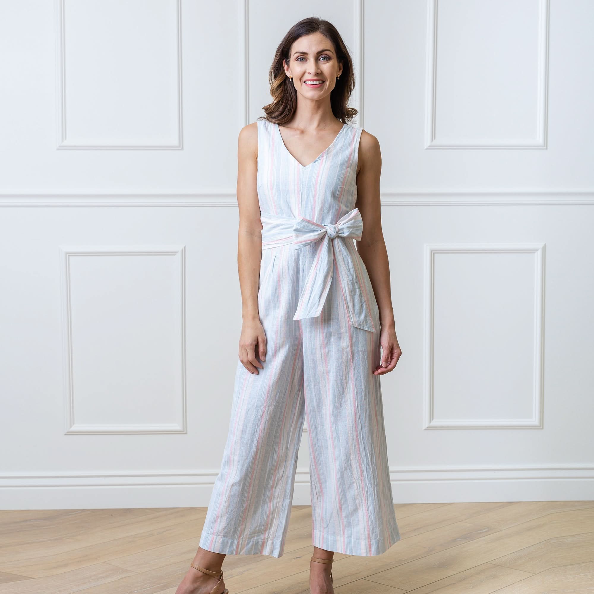 Women's Tie - Waist Wide Leg Jumpsuit - Blissfully Lavender BoutiqueHope & Henry