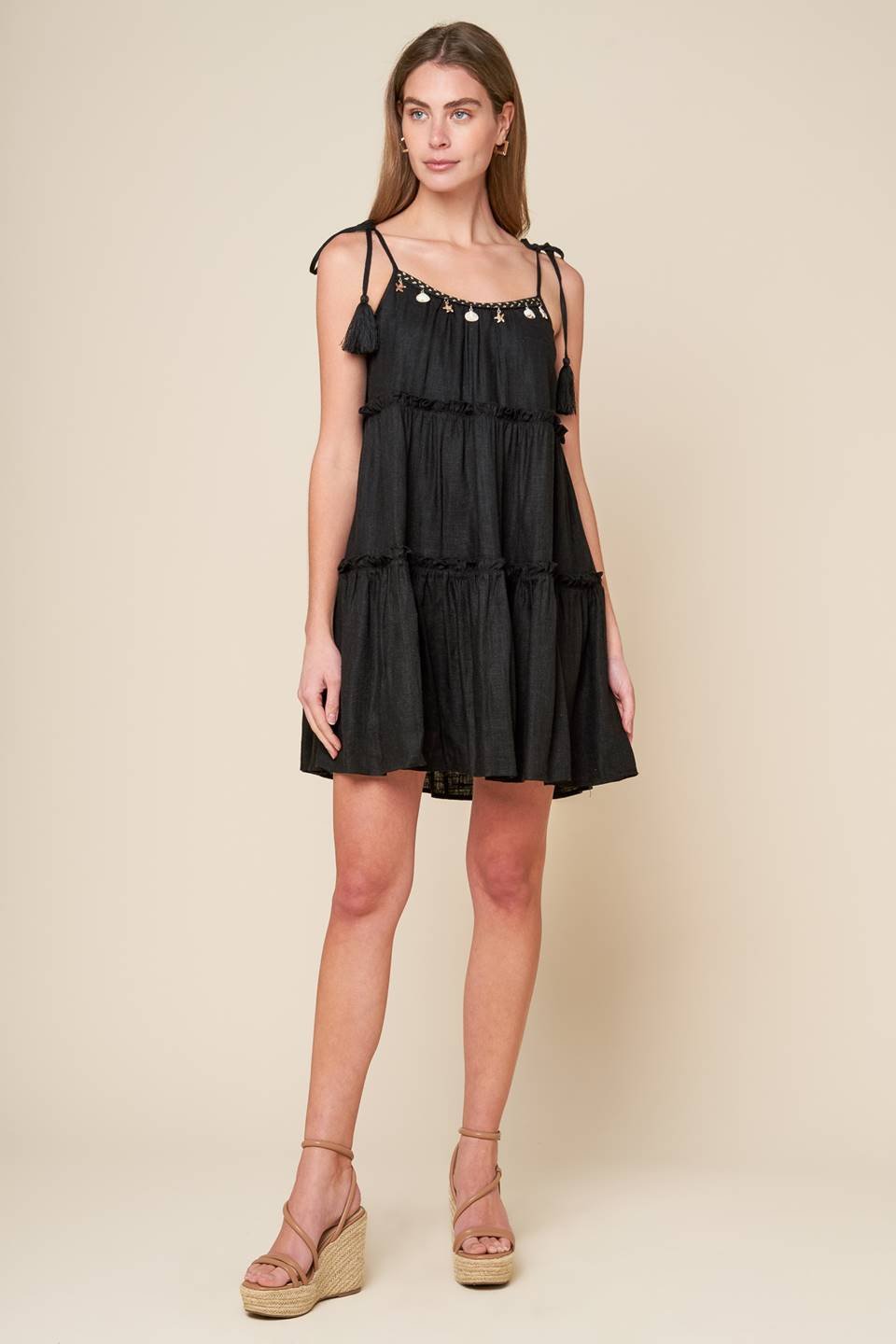 Women’s Woven Black Mini Dress - Blissfully Lavender BoutiqueFlying Tomato