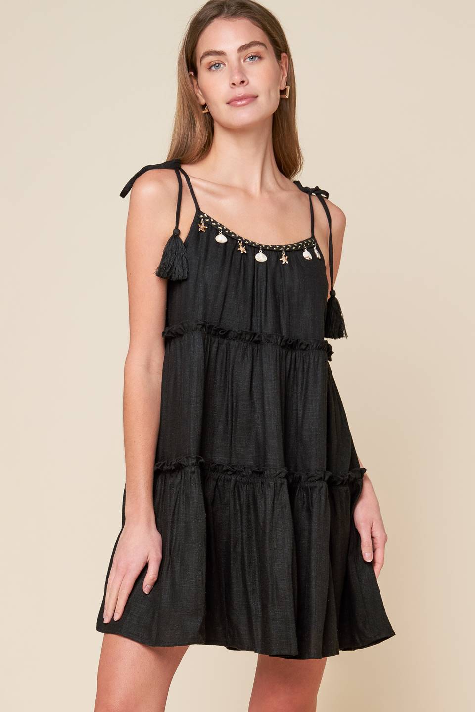 Women’s Woven Black Mini Dress - Blissfully Lavender BoutiqueFlying Tomato