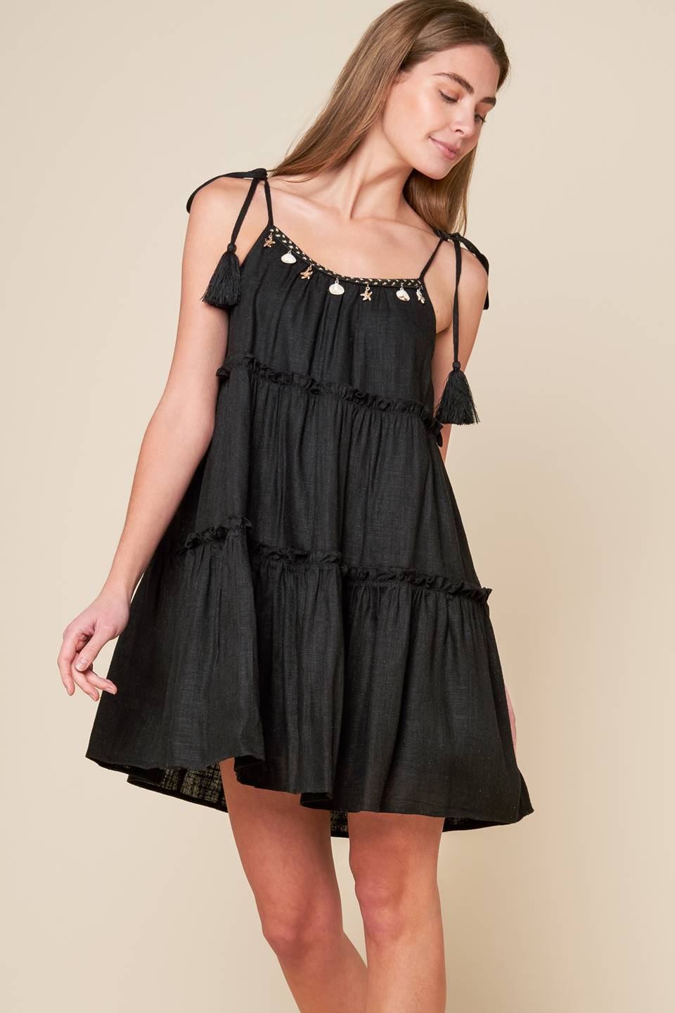 Women’s Woven Black Mini Dress - Blissfully Lavender BoutiqueFlying Tomato