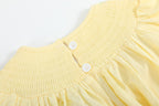 Yellow Daisy Pocketed Smocked Bishop Dress