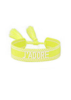 Girls "J'Adore" Neon Yellow Wristband