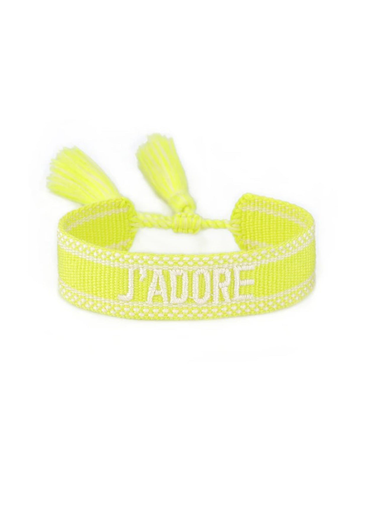 Girls "J'Adore" Neon Yellow Wristband