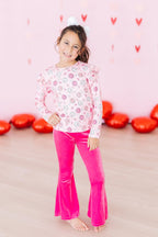 You Make Me Happy Long Sleeve Ruffle Tee - Blissfully Lavender BoutiqueMila & Rose ®