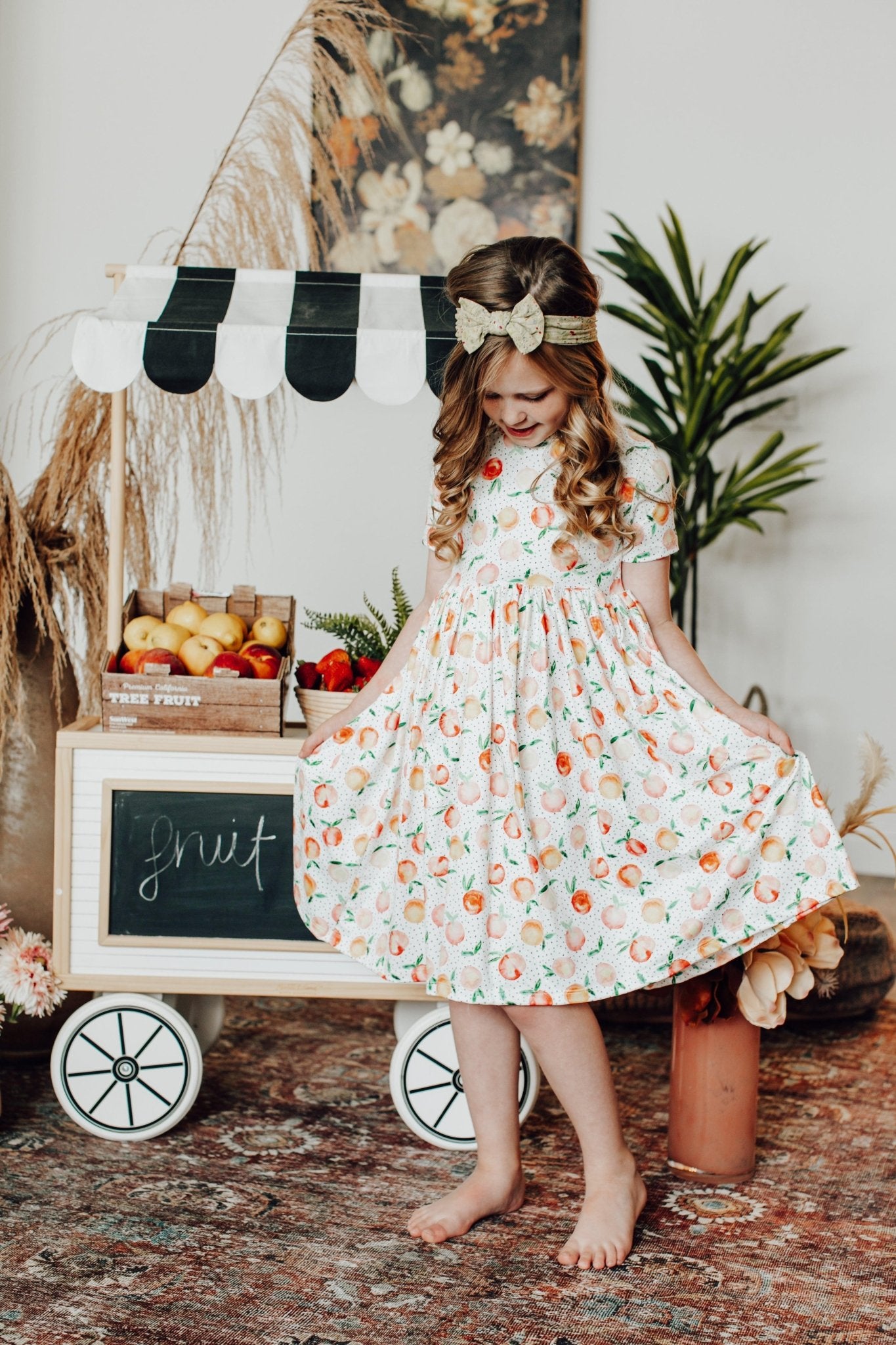 You're a Peach Short Sleeve Pocket Twirl Dress - Blissfully Lavender BoutiqueMila & Rose ®