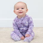 Baby Girl Meadow Zipper Pajama Footie