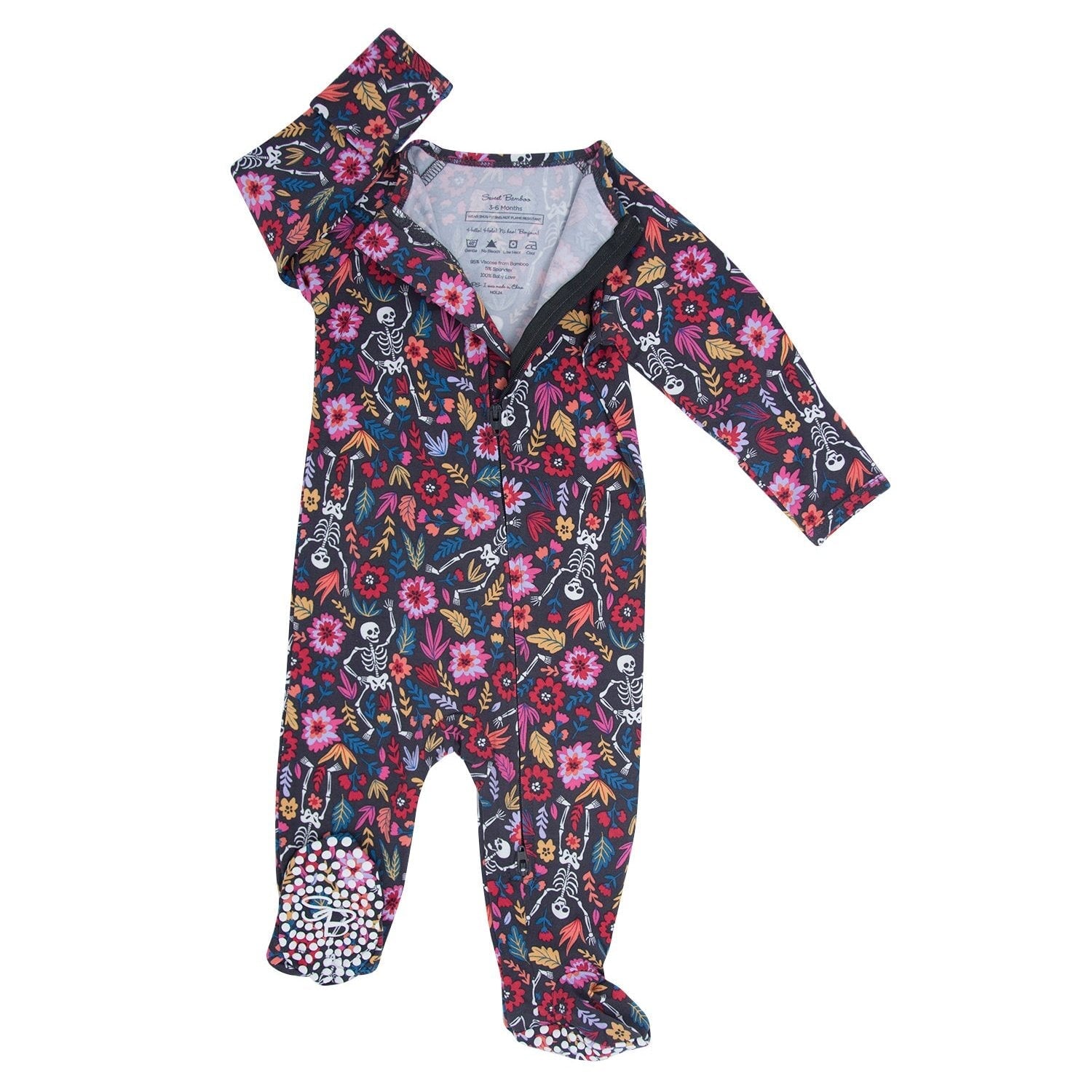 Day of the Dead Zipper Footie