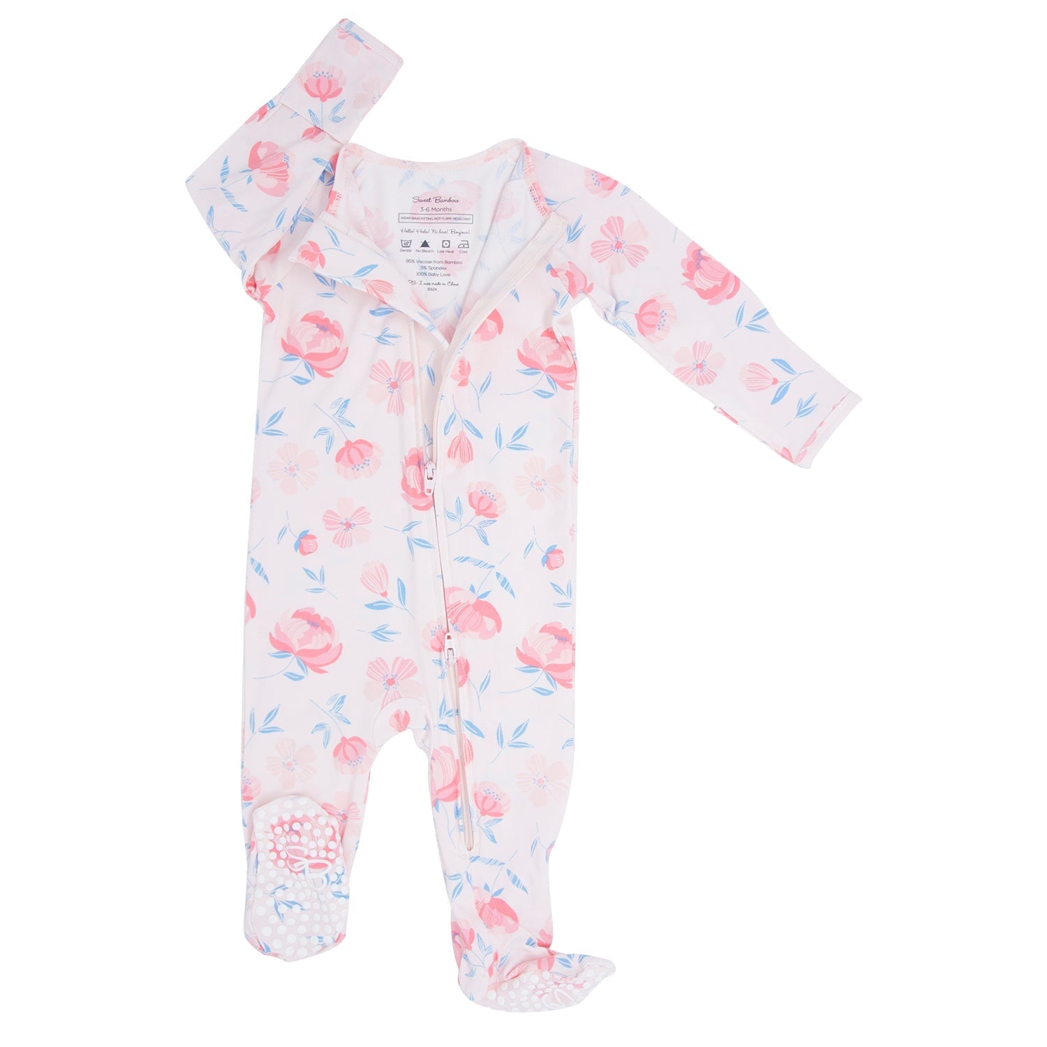 Zipper Footie - Peony Pink