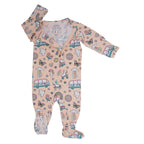 Retro Roller Skates Zipper Footie