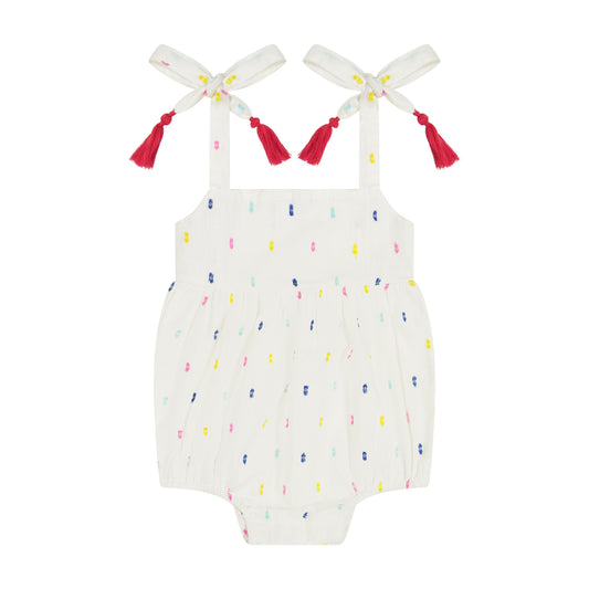 Zoe Baby Romper Confetti Swiss Dot