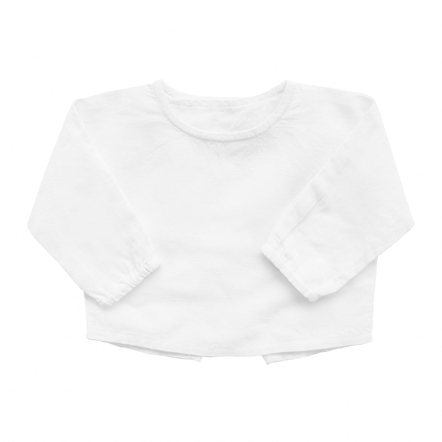 Baby Double Button Shirt | White Linen