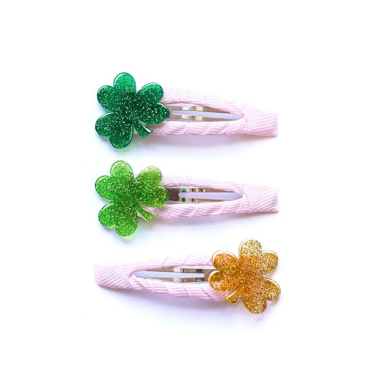 Lucky Charms Glitter Green Snap Clip (Set of 3)