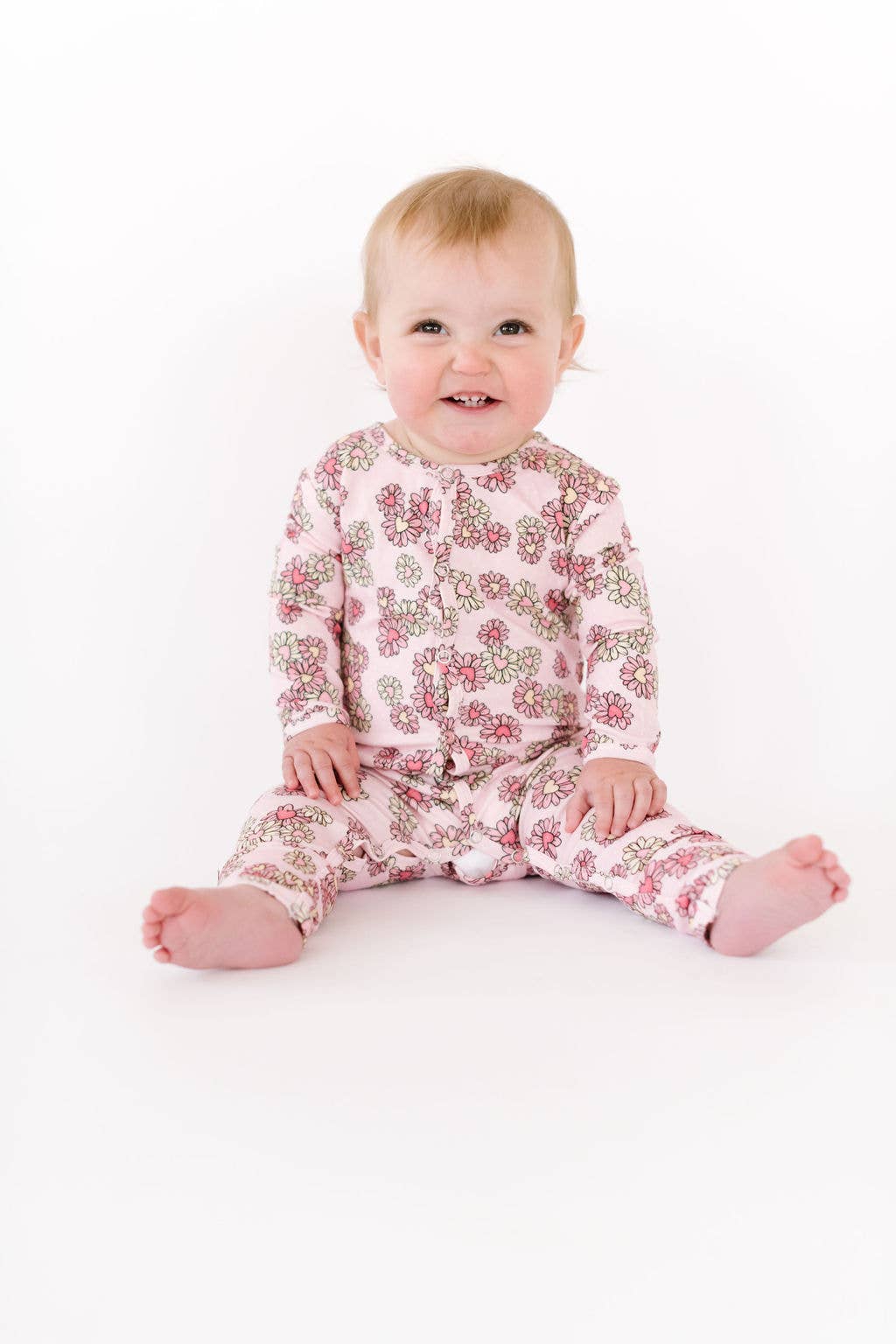 Baby Pajama in Wild Daisy Heart