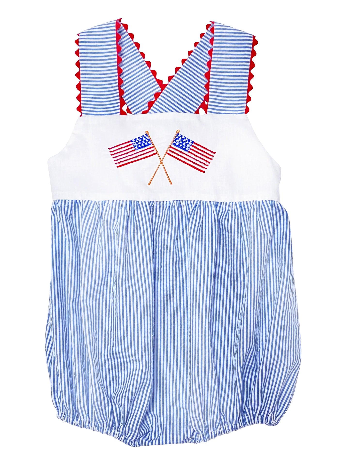 Baby Girl American Flag Romper