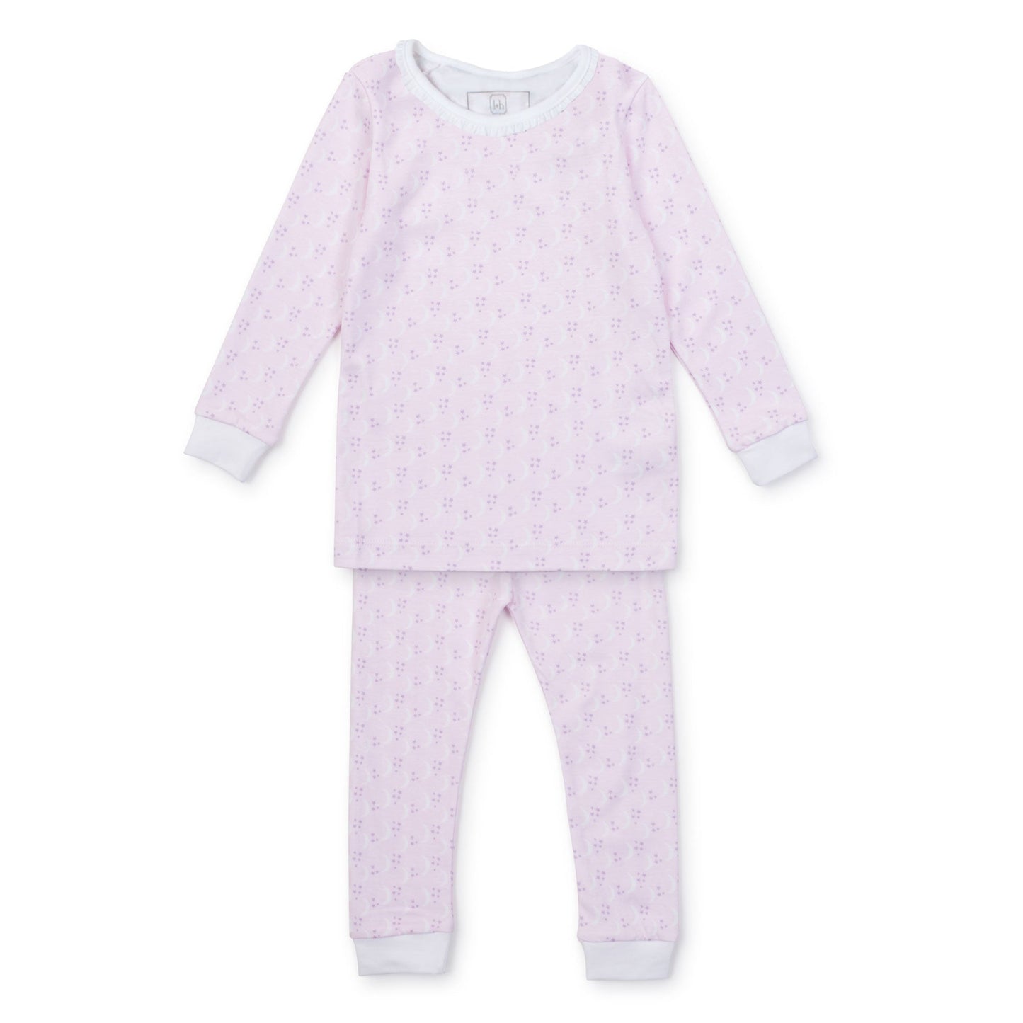Girls Ava Pima Cotton Pajama Pant Set - Goodnight Moon Pink
