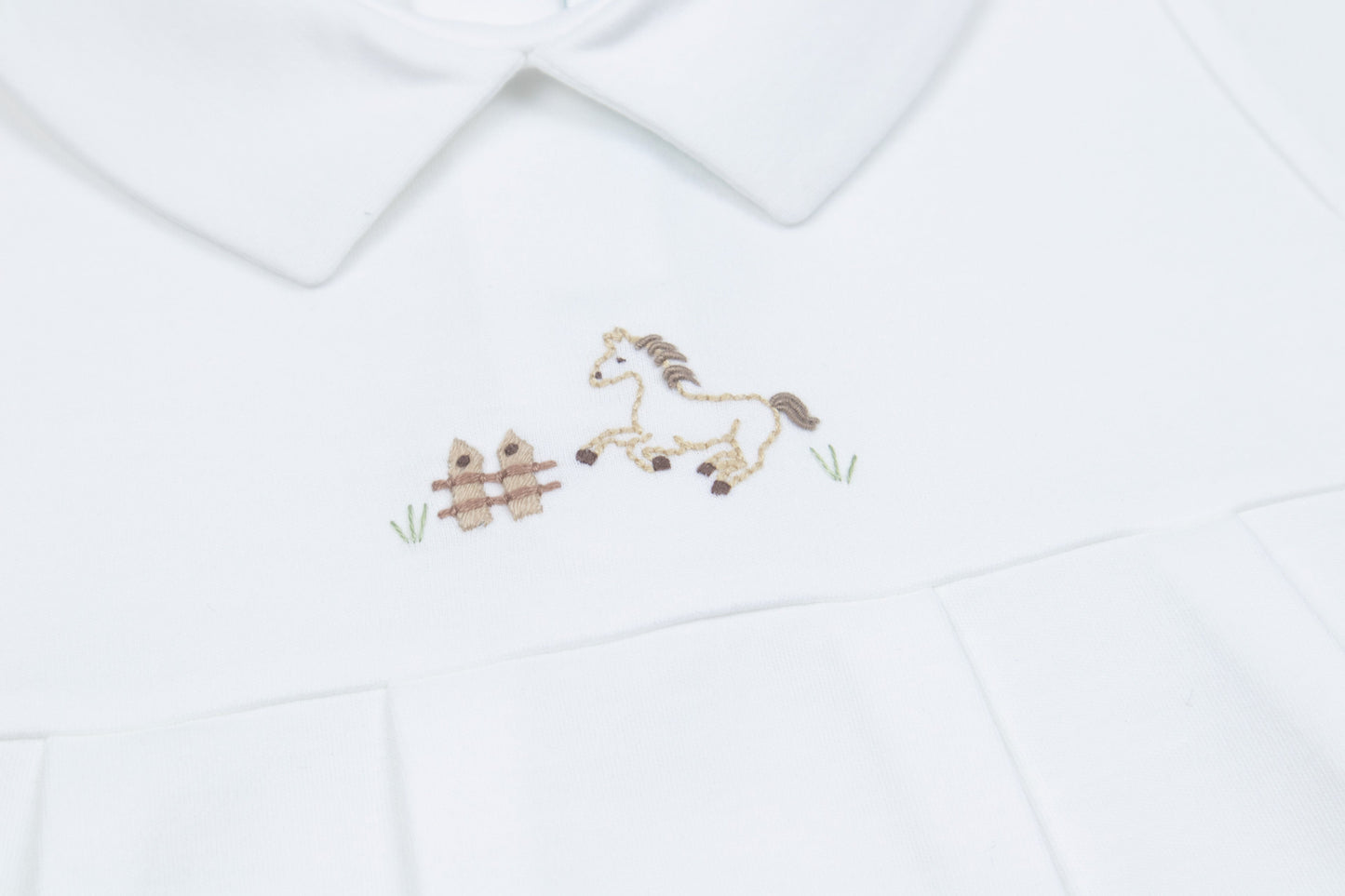 Baby Boy Rodeo Horse Bubble Romper, White