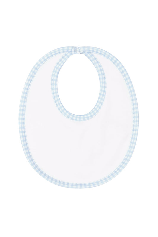 Blue Gingham Pima Cotton Baby Bib