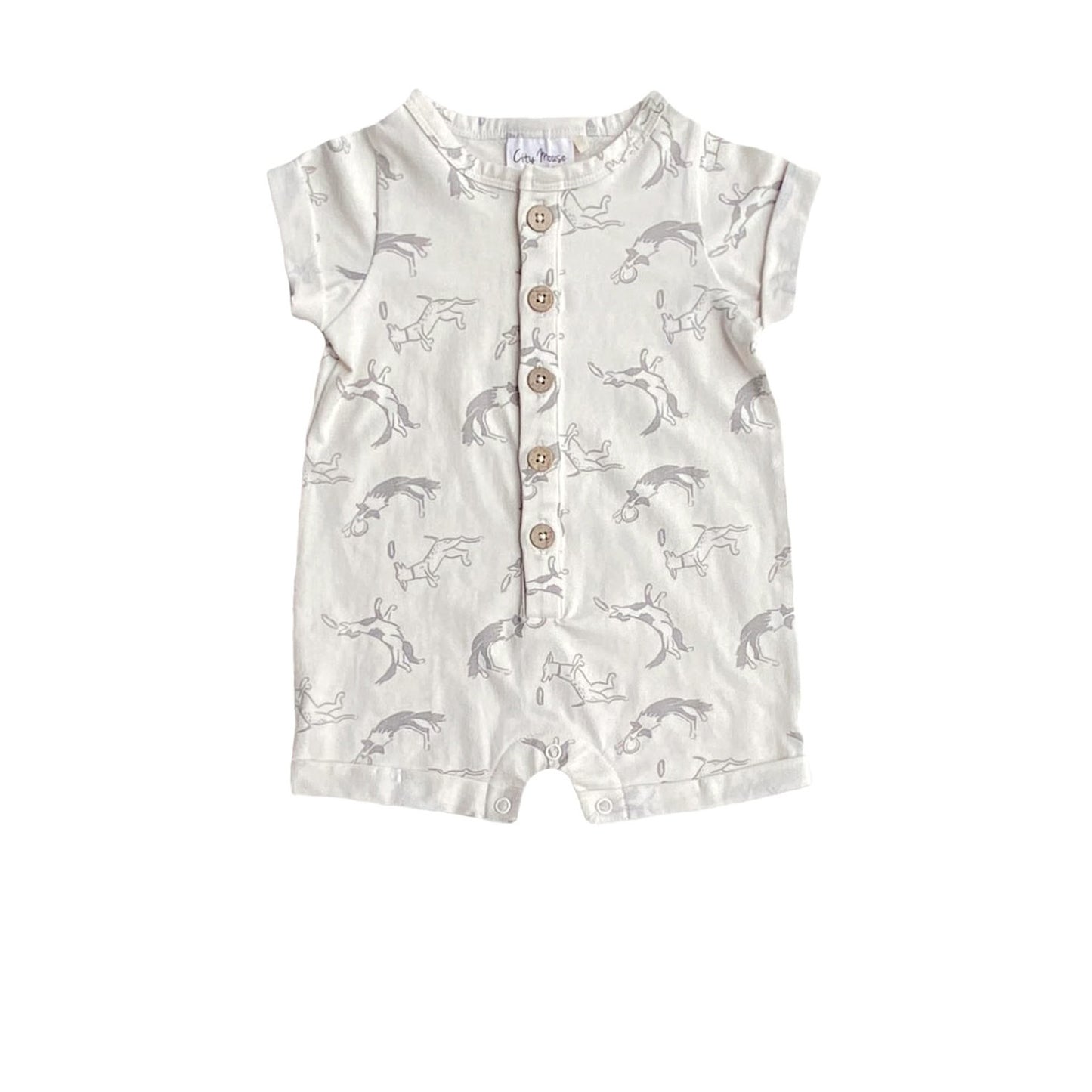Putty Dogs Button Front Jersey Romper