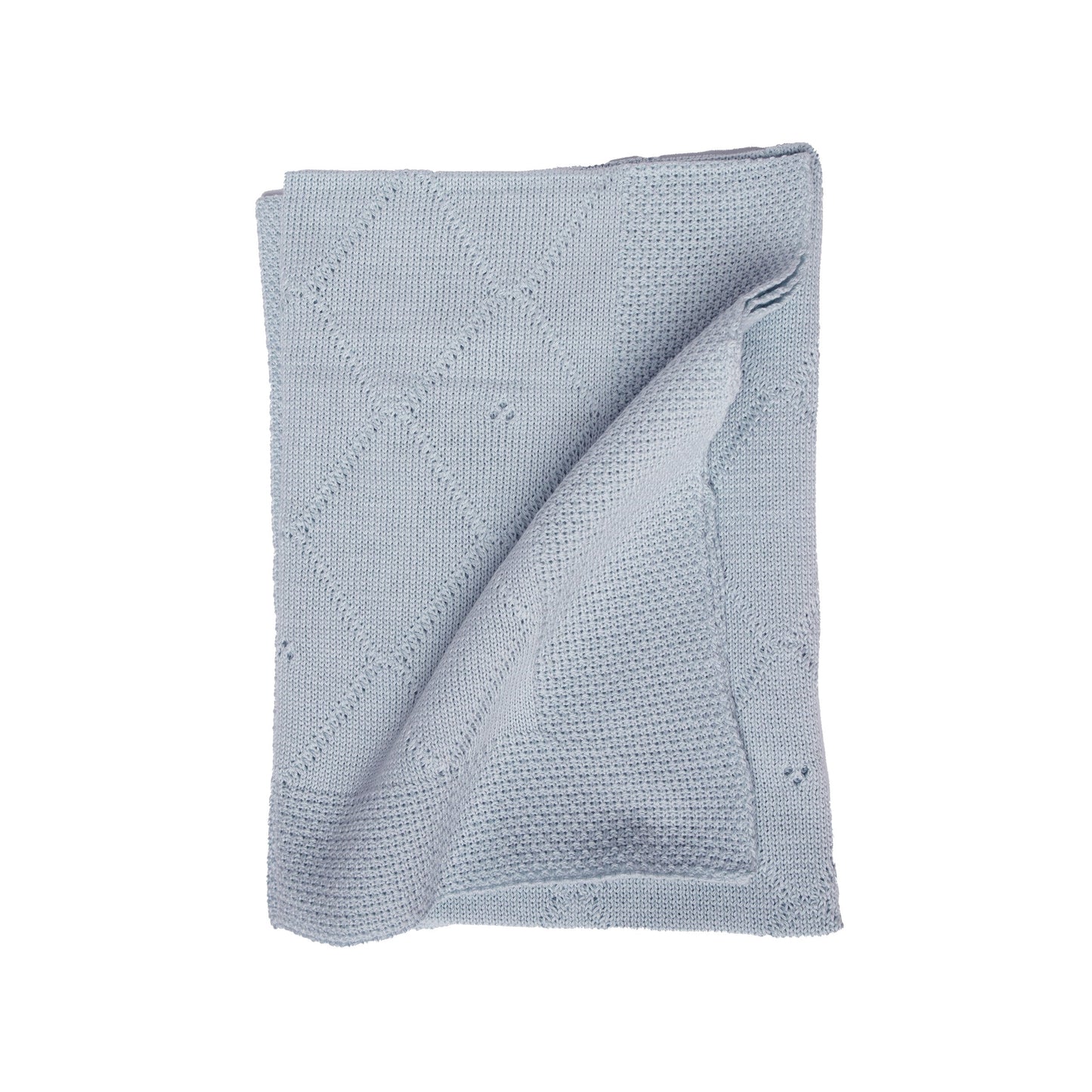 Classic Knit Receiving Blanket, Blue