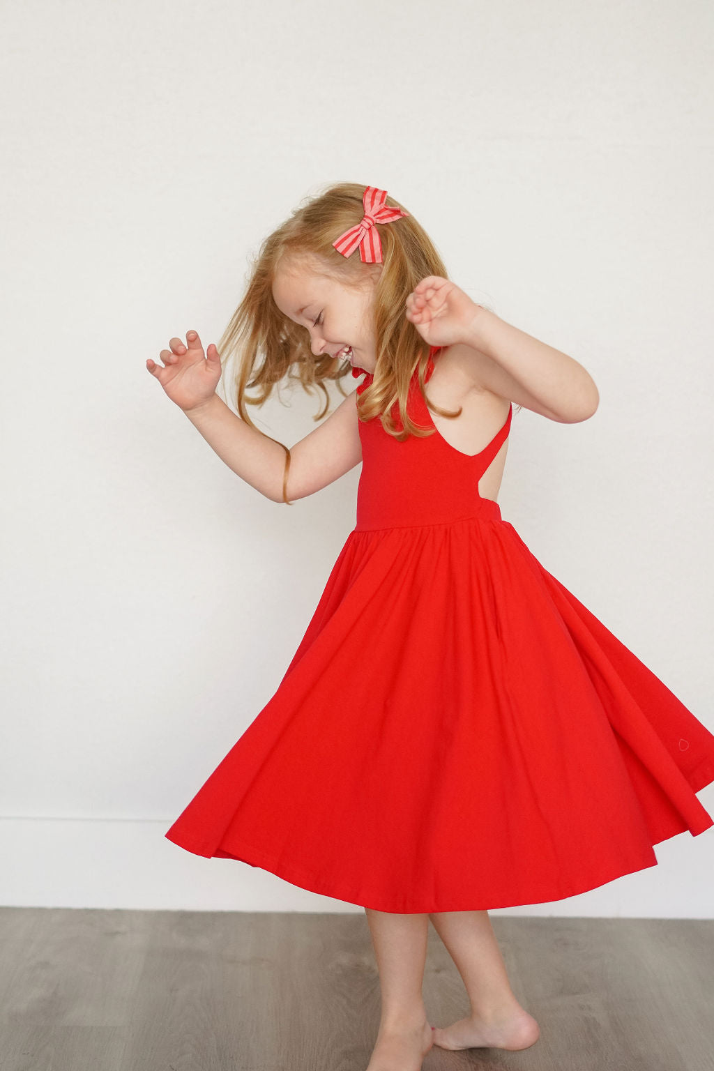 Girls Rosita Twirl Dress in Scarlet