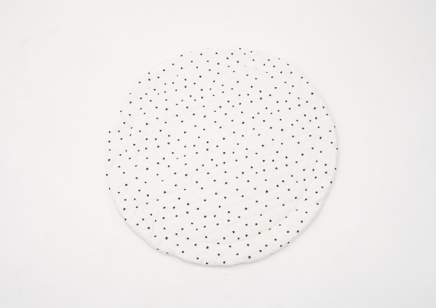 Extra Padded Round Play Mat | Black Squiggle Dot