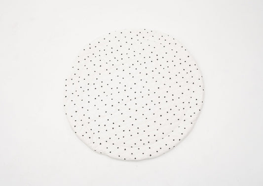 Extra Padded Round Play Mat | Black Squiggle Dot