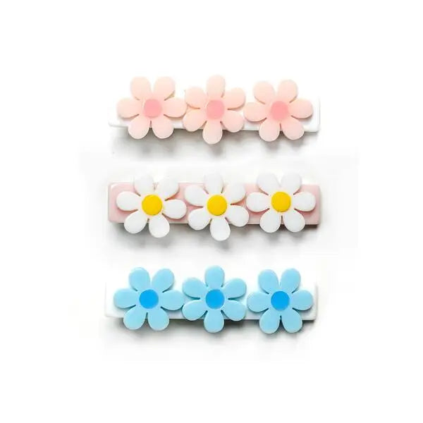 Daisies Pastel Color Alligator Clips (Set of 3)