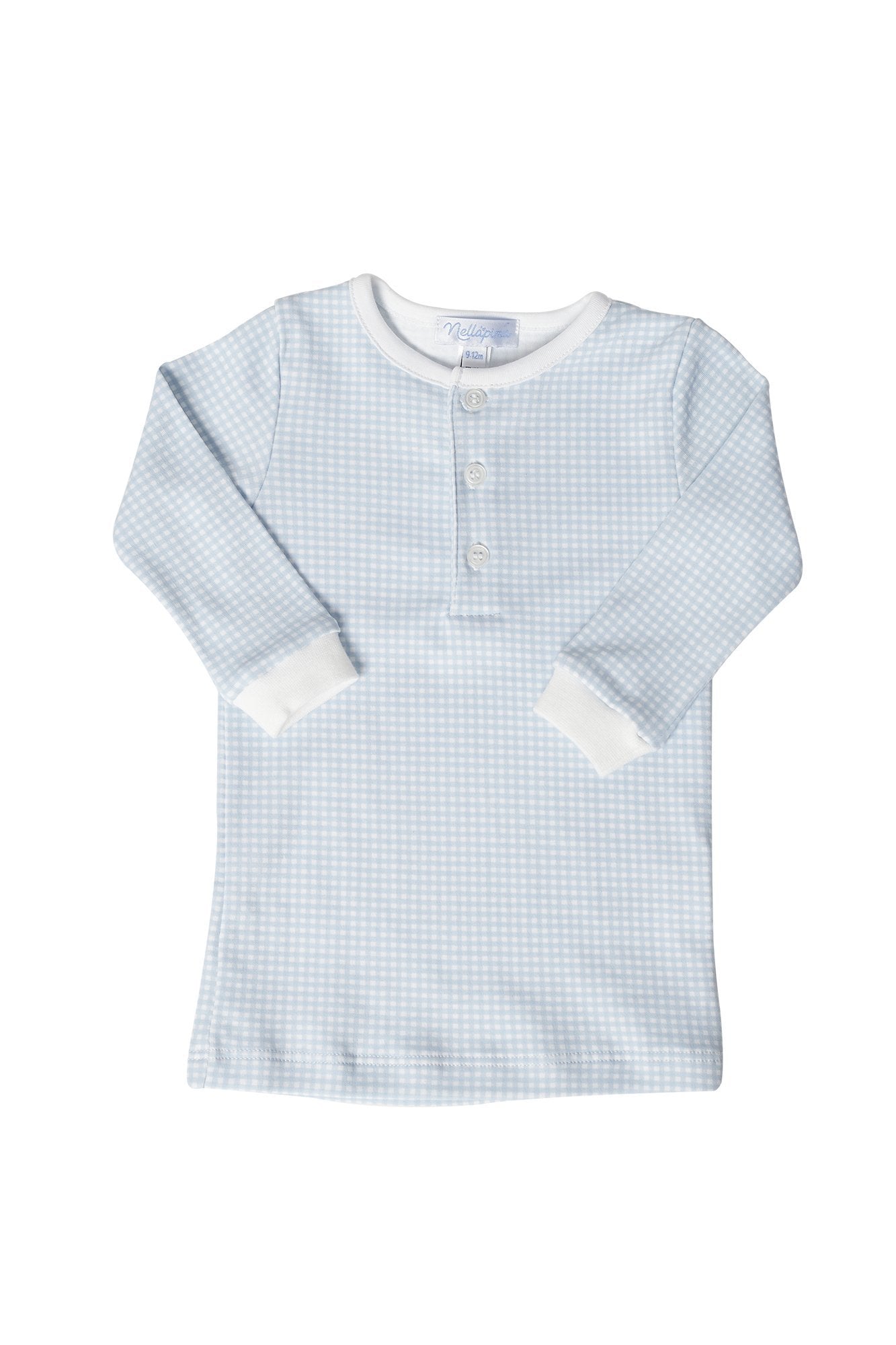 Baby Blue Gingham Pima Cotton Pajamas