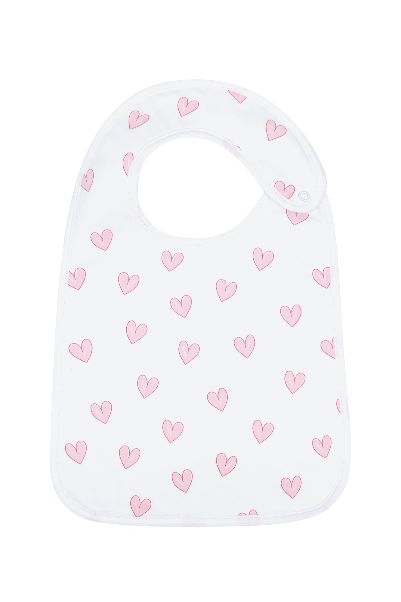 Pink Heart Print Baby Feeding Bib