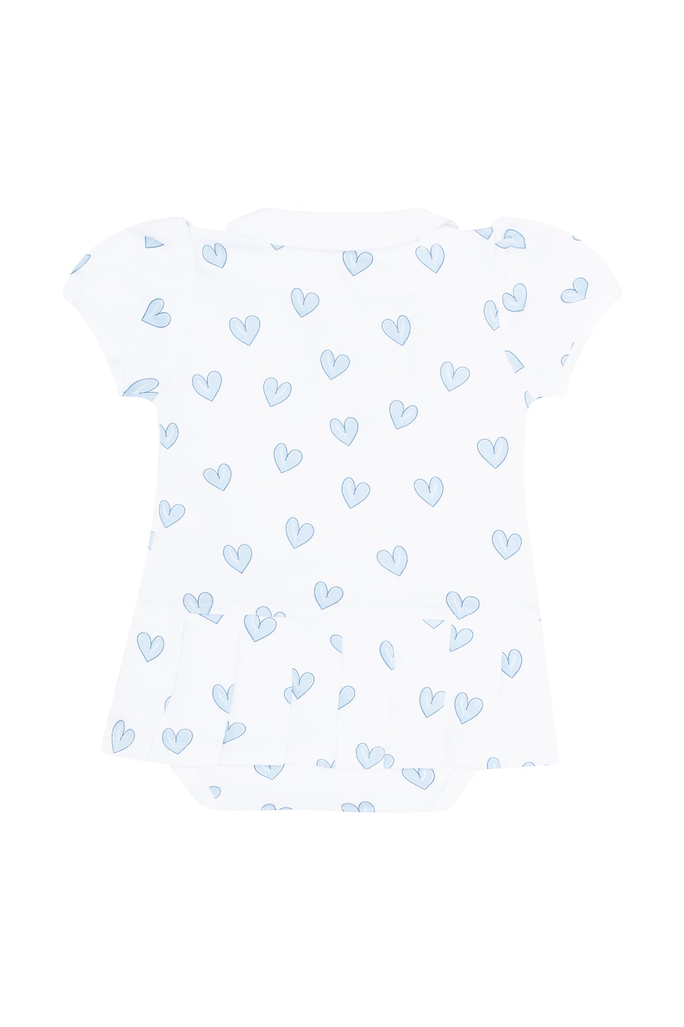 Baby Girl Blue Heart Print Onesie Dress