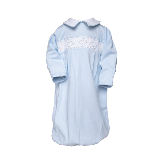 Baby Boy Lt.Blue Smocked Pima CottonDay Gown
