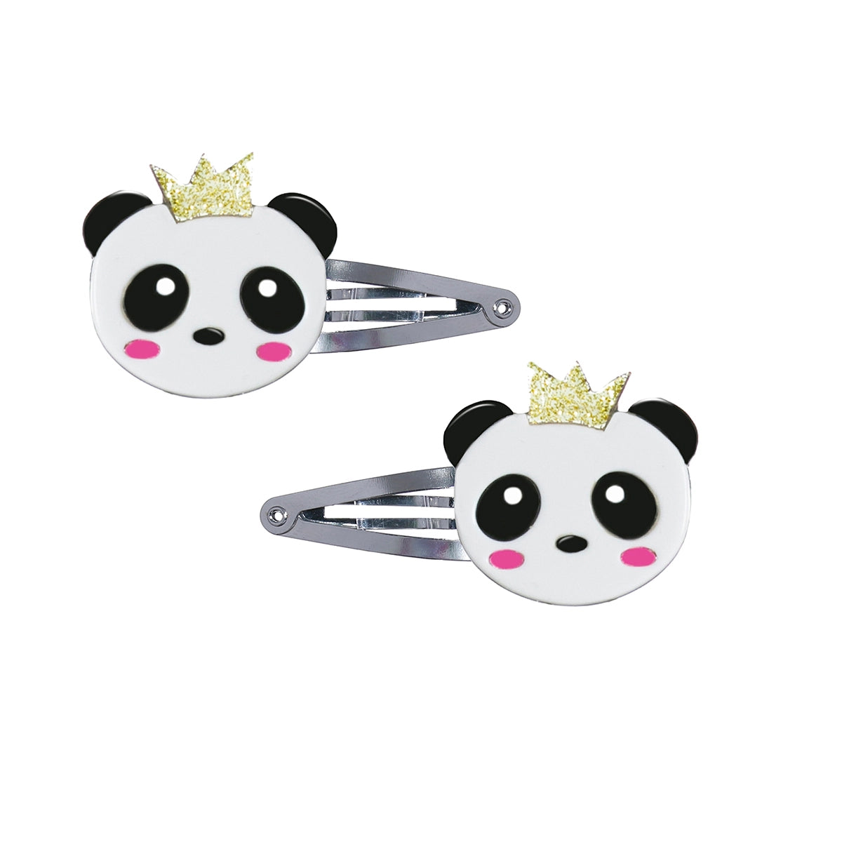 Panda w/ Crown Cream/Black Snap Clip