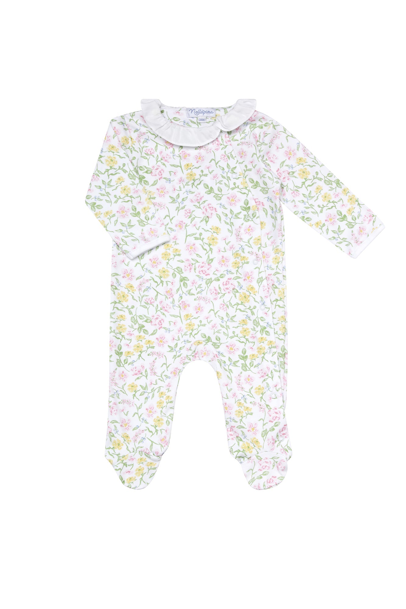 Baby Girl Berry Wildflowers Crossover Footie
