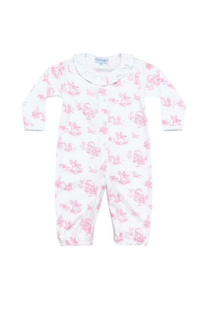 Pink Toile PIma Cotton Baby Converter Gown
