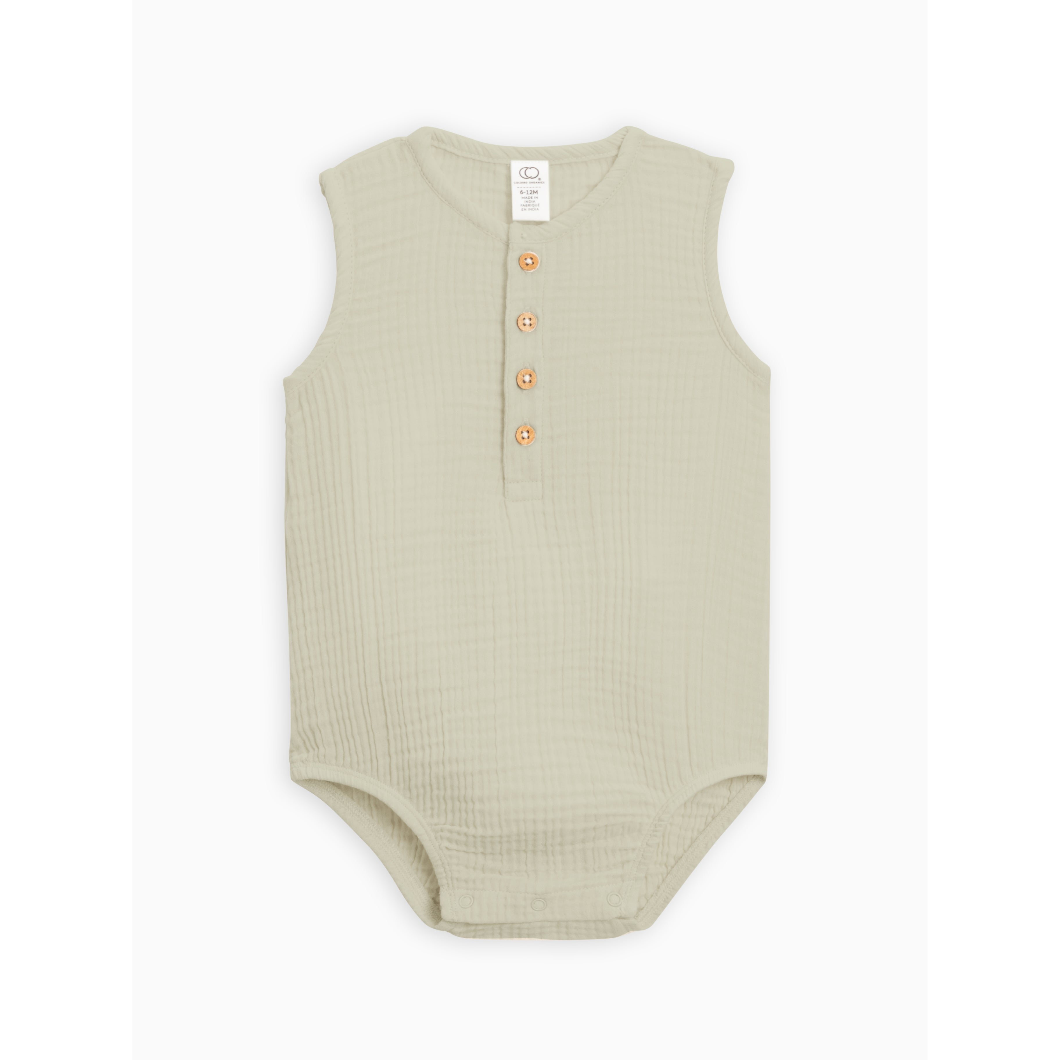 Organic Sage Bowie Muslin Romper
