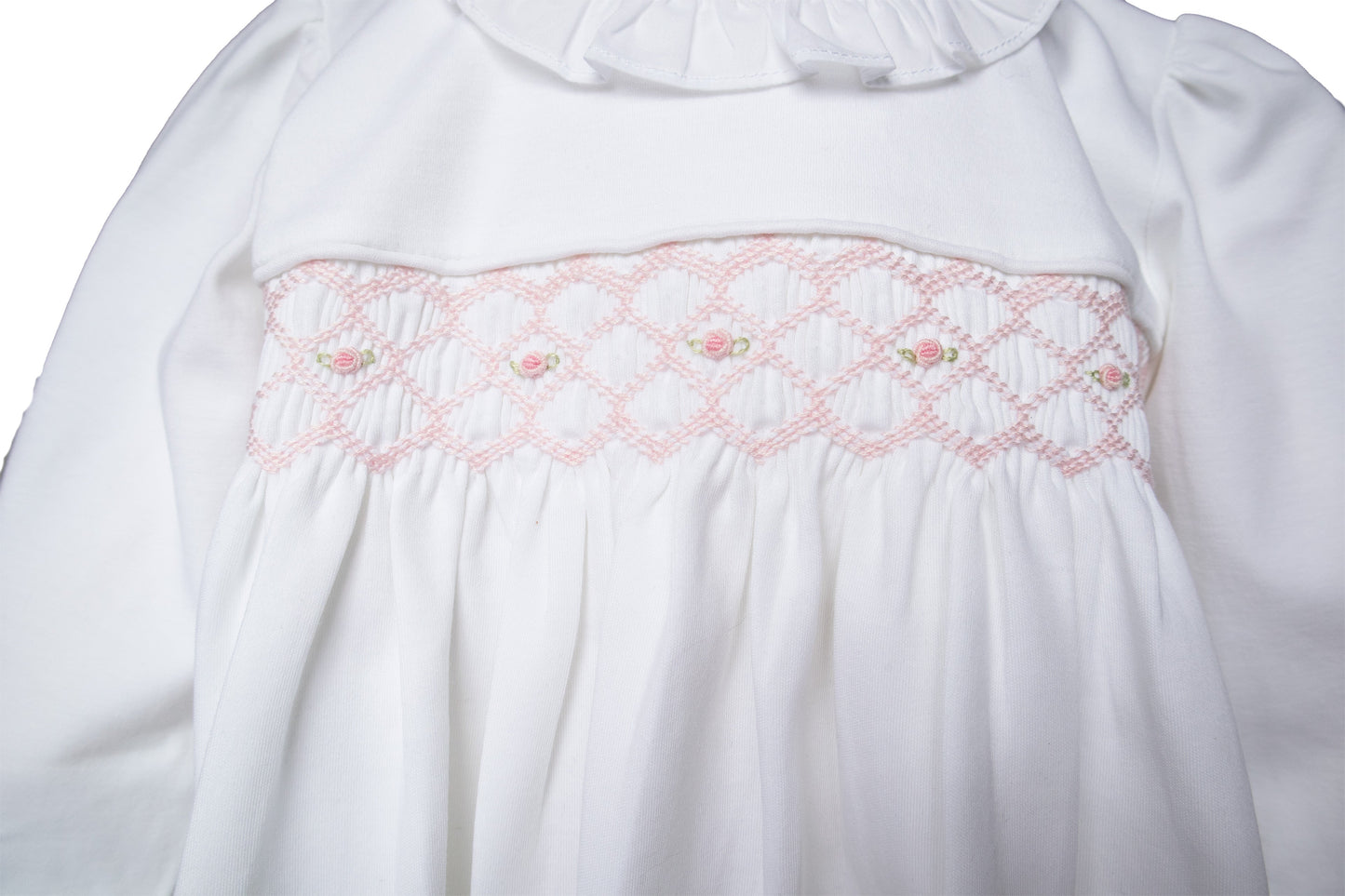 Baby Girl White Smocked Pima Cotton Dress