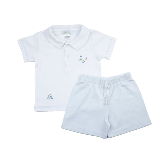 Golf Pima Short Play Set, Infant Boys, Lt.Blue