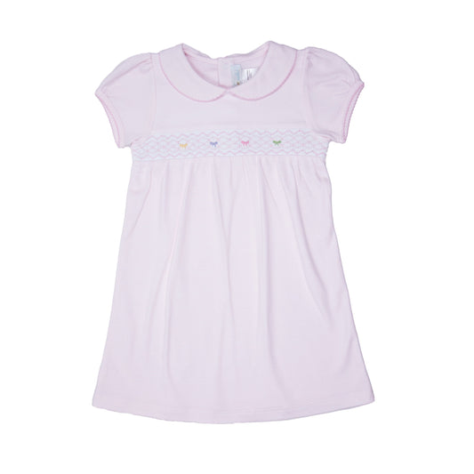 Baby Girl Pink Smocked Bow Dress