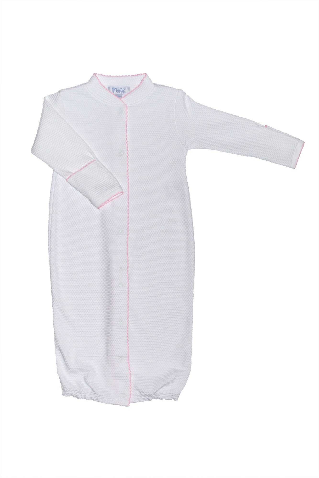 White Bubble Pima Cotton Converter Gown