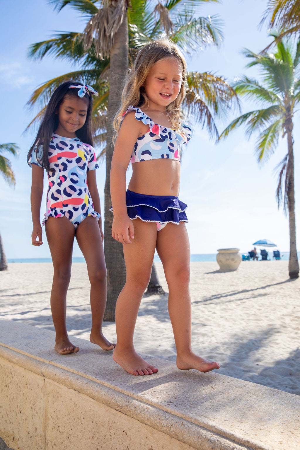 Girls Belize Seascape Two Piece Swimsuit